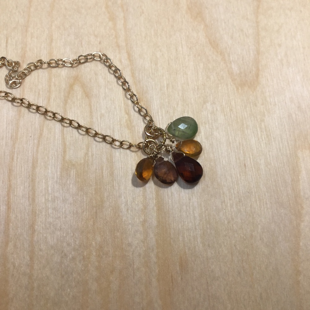 Semiprecious Stones and Gold filled Grandmother Necklace